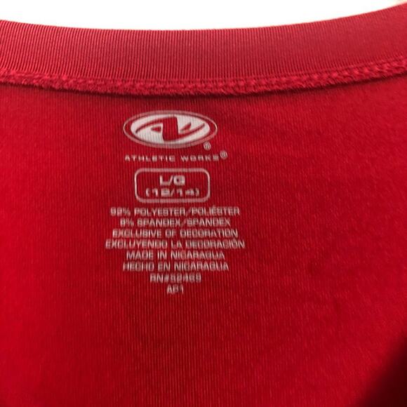 Athletic Works Long Sleeve Red Active V-Neck Top Size L - Picture 2 of 12